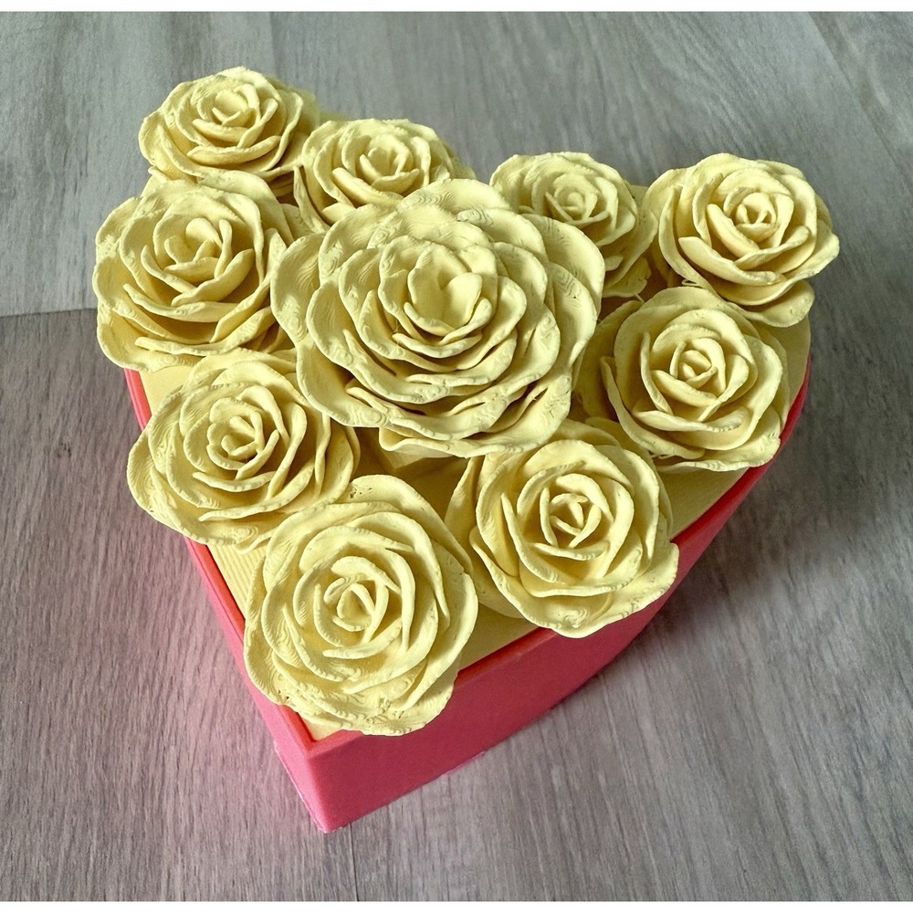 Roses Heart Container Valentine's Day 3D printed jewelry box gift